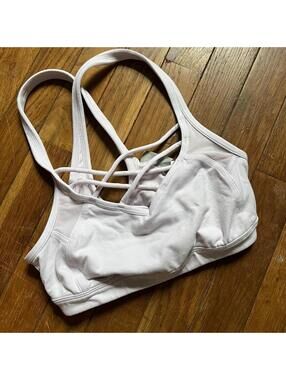 Athleta ballet pink criss cross front sports bra